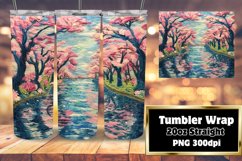 Bright 3D Summer Tumbler Wrap Sublimation Design Product Image 1