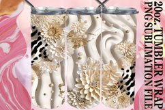 Vibrant 3D Leopard and Flower Tumbler Wrap Designs Product Image 1