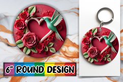 Joyful Coaster Round Design PNG, 3D Heart Product Image 1