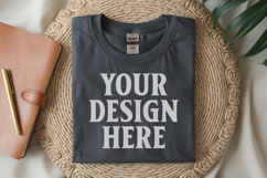 Charcoal Gildan 5000 Flat Lay Tshirt Mockup, G5000 mockup Product Image 1