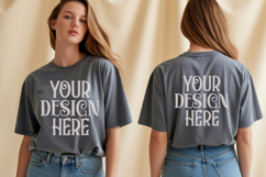 Granite Comfort Colors 1717 Front &amp; back T shirt Mockup Product Image 1
