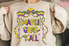 Brushstroke Mardi Gras PNG, Fleur De Lis Coquette PNG Product Image 6