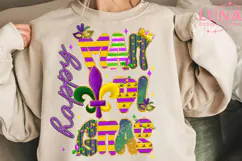 Happy Mardi Gras Png, Crawfish And Coquette Bow Carnival Png Product Image 6