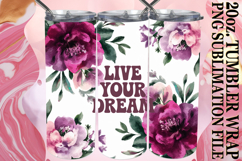 Lively Evenings 20oz tumbler wrap, Flower Quote Product Image 1