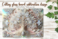 Iridescent jewelry tree glass kitchen cutting board design Product Image 1