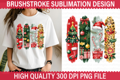 Christmas Brushstroke Sublimation Design - Brushstroke PNG Product Image 1