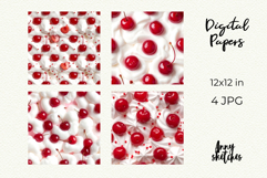Cream and Cherry Digital Paper Kit Rococo Patterns Product Image 2