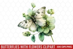 Butterflies With Flowers Clipart Product Image 1