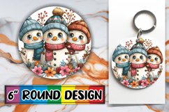 Gingerbread Man Christmas Design Keychain Round Product Image 1