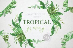 Watercolor tropical clipart. Tropical leaves clipart Product Image 1