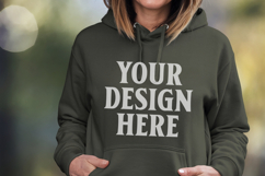 Forest Green Chocolate Gildan 18500 Hoodie Mockup, G18000 Ho Product Image 1