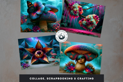 Psychedelic Fantasy Mushroom Digital papers For RPG Crafts Product Image 11