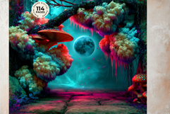 Psychedelic Fantasy Mushroom Digital papers For RPG Crafts Product Image 13