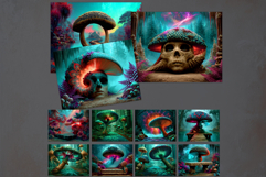 Psychedelic Fantasy Mushroom Digital papers For RPG Crafts Product Image 5