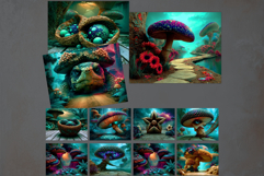 Psychedelic Fantasy Mushroom Digital papers For RPG Crafts Product Image 7
