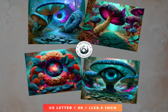 Psychedelic Fantasy Mushroom Digital papers For RPG Crafts Product Image 9