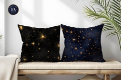 Gold Starry Night Luxury Celestial Sky Digital Paper Product Image 2