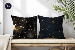 Luxury Gold Starry Night Celestial Seamless Digital Paper Product Image 2