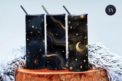 Luxury Gold Starry Night Celestial Seamless Digital Paper Product Image 3