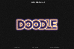 Doodle Neon Text Effect | Glowing Outline Font Product Image 1