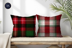Red and Green Plaid Flannel Cozy Digital Paper Product Image 2