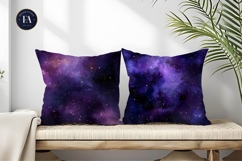 Purple Galaxy with Stars and Nebula Art Digital Paper Product Image 2