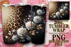 Happy Moments 20oz tumbler wrap, Leopard Prints Product Image 1