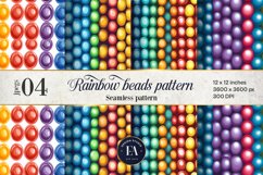Rainbow Beads Digital paper, Colorful beads pattern Product Image 1