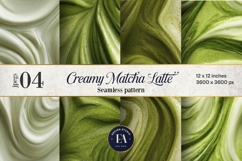 Matcha Latte Swirl Pattern, Creamy Matcha Abstract Paper Product Image 4