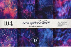 Neon Cobweb Digital Papers, Spooky texture Product Image 1