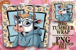 RADIANT ADVENTURES 20oz TUMBLER WRAP, Cute Cow Product Image 1