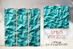 Texture of blue crumpled paper straight tumbler 20oz wrap Product Image 1