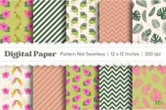 10 Tropical Summer Pattern, Tropical Summer Digital Paper Product Image 1