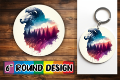Radiant Keychain Circle Style, Animals Art Product Image 1