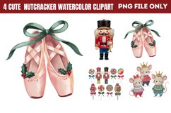 Cute Nutcracker Watercolor Clipart PNG Product Image 1