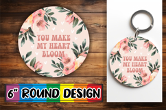 Cheerful Circle Keychains Design, Flower Quote Product Image 1