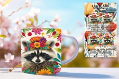 Vibrant Raccoon with Flower Wrap for Mug 11oz/15oz Product Image 1