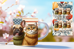 Vivid 15oz Mug Wrap Png Template , Dog and cat Product Image 1
