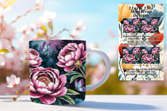 Fashionable 11oz Mug Wrap Png Template , Flowers Product Image 1