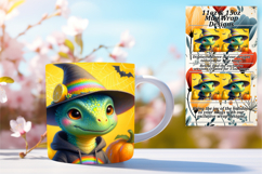 Cute 15oz Mug Wrap Png Artwork , Halloween Dino Product Image 1