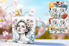 Vibrant 15oz Mug Wrap Png Template , Beauty Woman Product Image 1