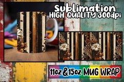 Chic 3D Leopard and Flower Mug Wrap Designs Product Image 1
