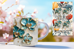 Charming 11oz Mug Wrap Png Design , 3D Flower Product Image 1