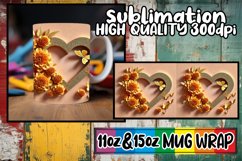 Heartfelt wishes 11oz 15oz mug wrap, 3D Heart Product Image 1