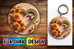 Enchanted Circle Keychain Magic PNG, 3D Heart Product Image 1