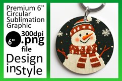 Unique Circle PNG Car Coaster Design , Snowman Product Image 1