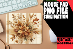 Whimsical Mouse Pad Design PNG, Autumn Flower Product Image 1