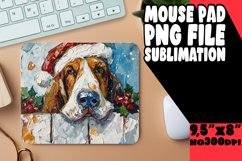 Winter Peeking Dog Christmas Art Holiday Mouse Pad Product Image 1