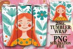 Elegant Flower Portrait Tumbler Wrap 20oz Product Image 1