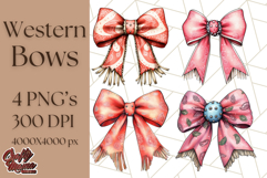 Western Style Bow PNG, Cute Cowboy, Cowgirl Coquette Png Product Image 1
